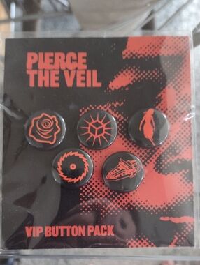 Pierce The Veil Black & Red VIP Button Pack - Band Accessories